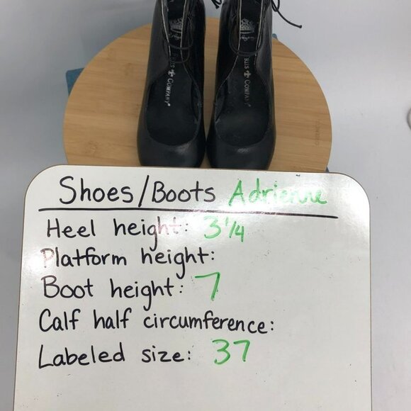 Friis and Company Black leather round toe tie front heels size 6.5 (EU 37) - Picture 13 of 14